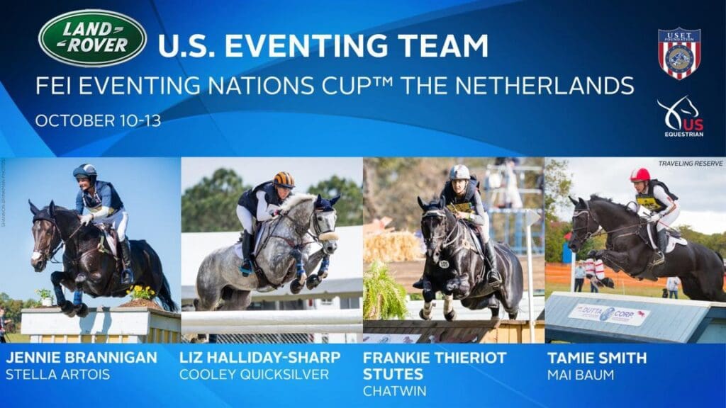 U.S. Eventing Team for FEI Eventing Nations CUP the Netherlands. Graphic By US Equestrian.