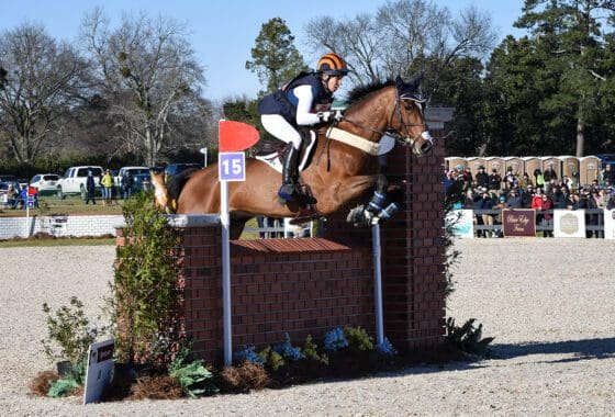 Liz and Deniro on their way to winning the 2020 Aiken Showcase. PC: Shelby Allen, Eventing Nation